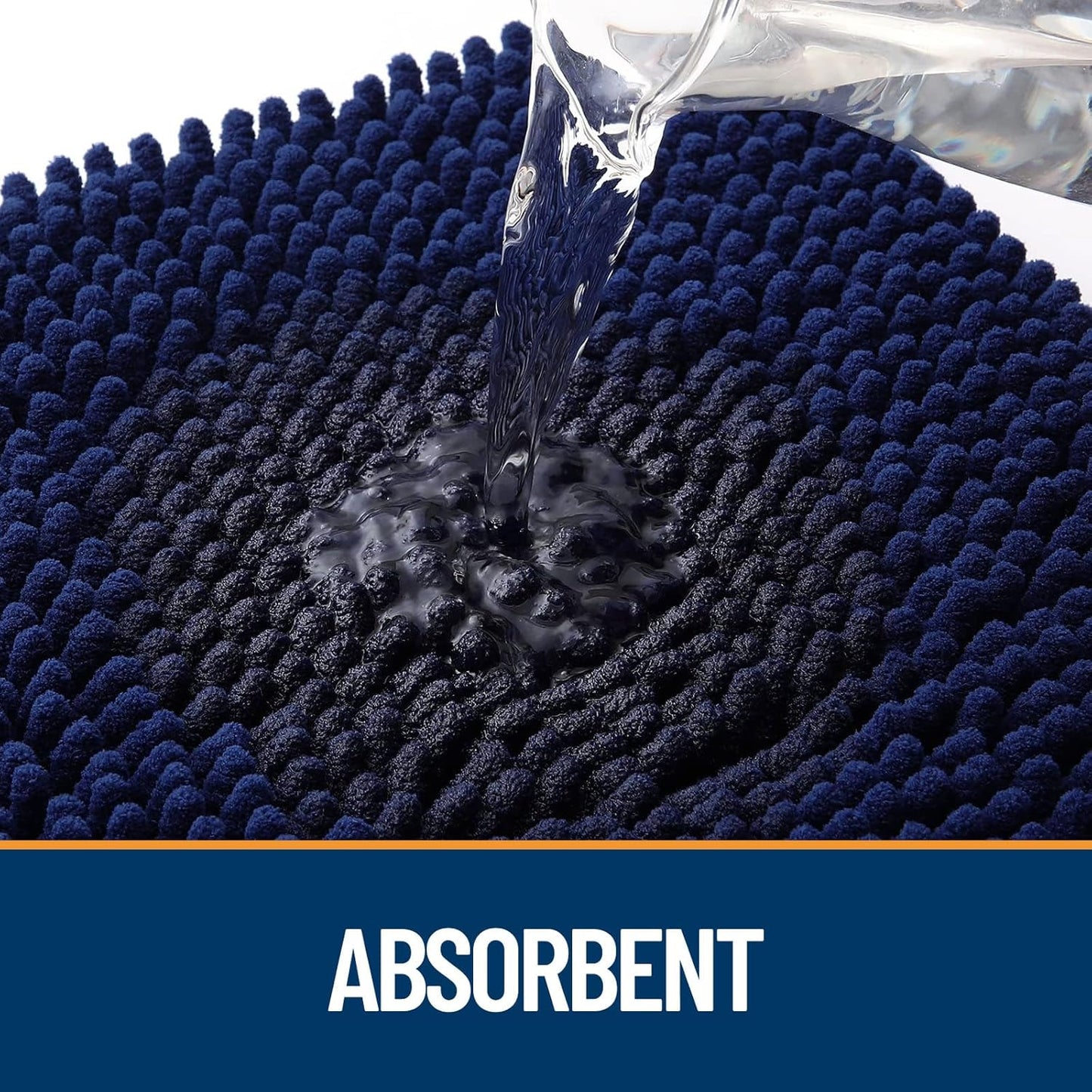 OLANLY Dog Door Mat - Absorbent Non-Slip Mud Mat for Indoor Use | 40x24 Navy Blue, Quick Dry Chenille