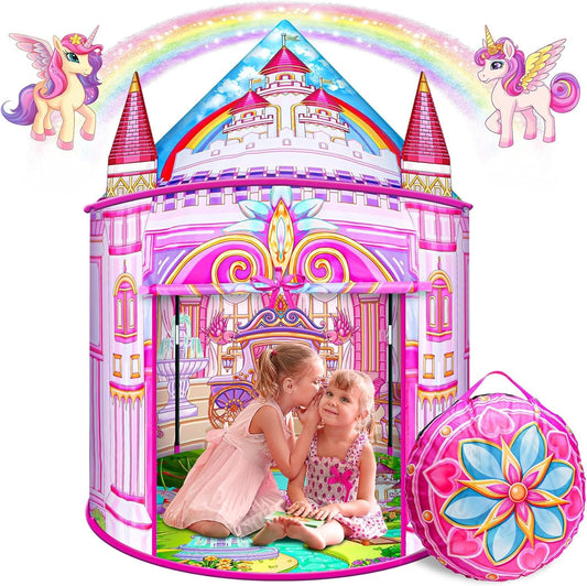 Mnagant Toys for Girls,Large Kids Tent Toddler Girl Toys,Foldable Tent for Kids with Carry Bag Indoor Playhouses,Princess Toy for 3-12 Year Old Girl Castle Playhouse Unicorns Gifts for Girls