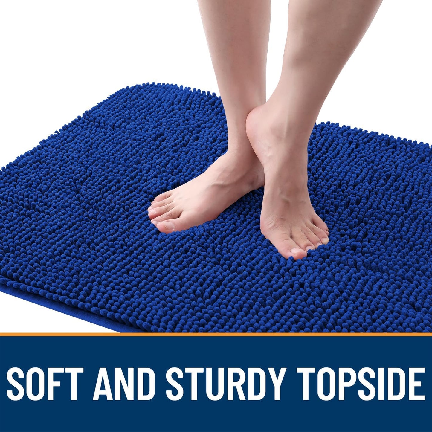 OLANLY Dog Door Mat - Absorbent Non-Slip Washable Doormat for Muddy Paws | 36x24 Royal Blue
