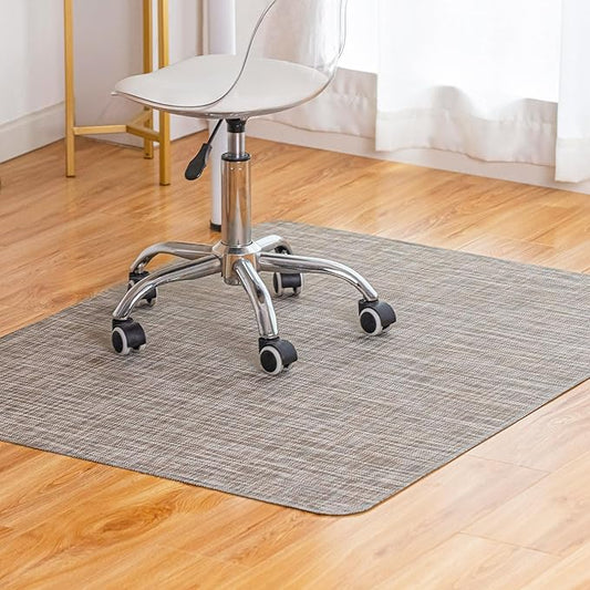 BARoyal Office Chair Mat for Hardwood Floor Under Desk Computer Rolling Chair Mat for Wood/Tile Floor Non-Slip Heavy Duty Desk Rug PVC Plastic Hard Floor Protector 46"x 60" (Soapstone)