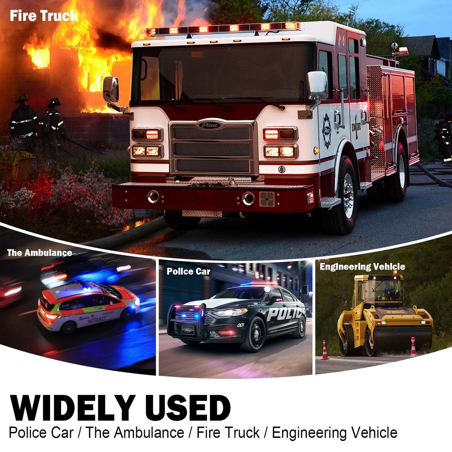 Emergency Police Siren Speaker Kit, 200W Multi-Tones Emergency Sirens PA System Extra Slim Speaker with Handheld Microphone, Car Alarm Megaphone for 12V Vehicles, Tow Truck Pickup Ambulance SUVs