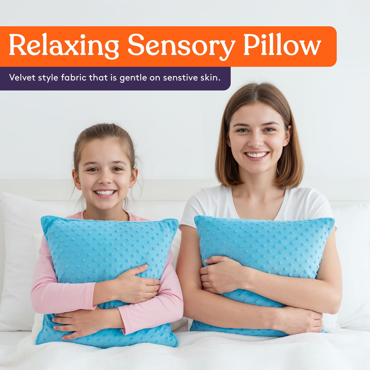Special Supplies Vibrating Pillow Sensory Pressure Activated for Kids and Adults, 12” Plush Minky Soft Cover, Textured Therapy Stimulation Bumps-Vibrations, Music & Voice Recording (Blue)
