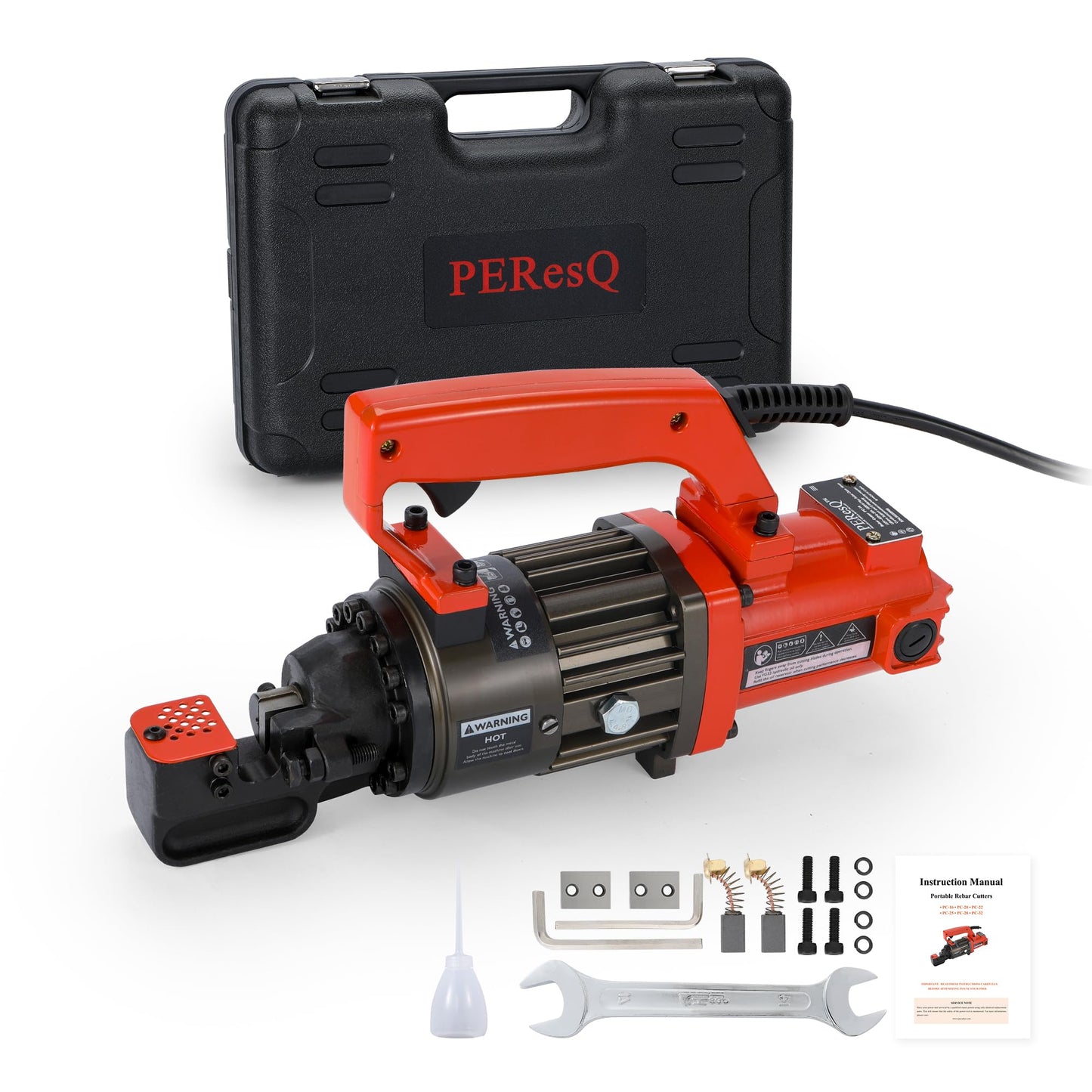 PEResQ Electric Rebar Cutter, Portable 1300W Hydraulic Rebar Cutting Tool, Cuts up to 3/4 inch (#6) 4-20mm, 120V Corded, 1.5s Fast Cut, Model PC-20