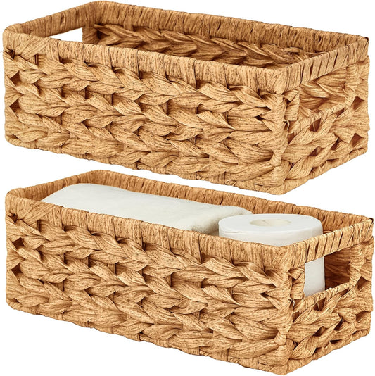 Vagusicc Wicker Storage Baskets - Stylish Organizing Baskets with Handles | 2-Pack for Home Decor