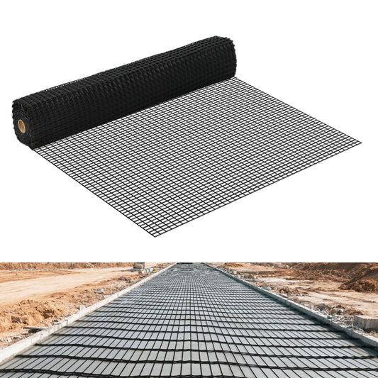 50KN Fiberglass Geogrid for Retaining Wall – 47.2in x 1181in Roll, 1in Mesh, Heavy-Duty Geogrid for Retaining Walls, Durable Fiberglass Composite Material