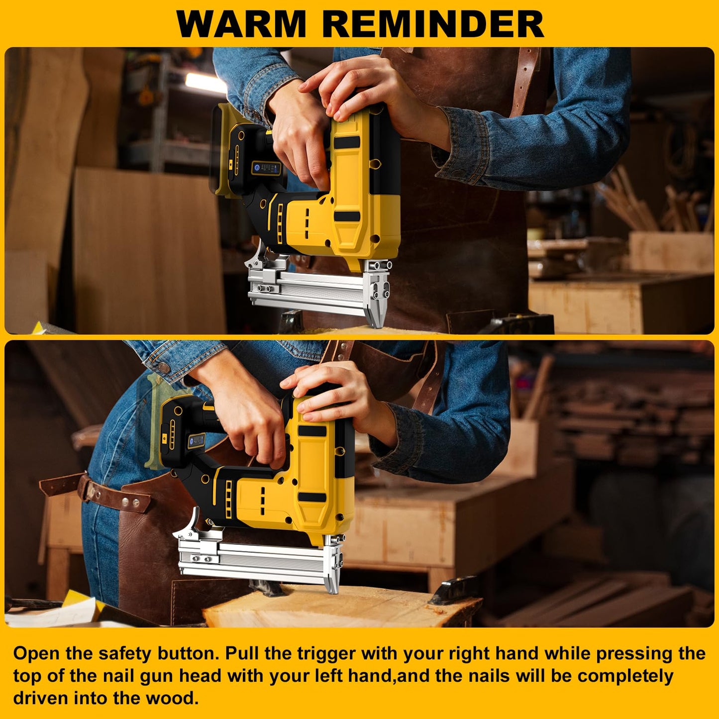 18 Gauge Cordless Brad Nailer & Staple Gun for Dewalt 20V MAX Battery, 2-in-1 Battery Powered Nail Gun with 2000 Nails, Electric Nail Gun for Woodworking, Framing, DIY & Home Improvement (No Battery)