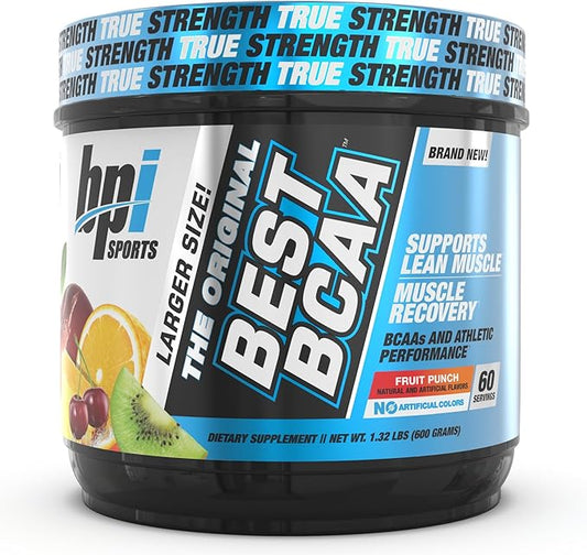 BPI Sports Best BCAA - BCAA Powder - Branched Chain Amino Acids - Muscle Recovery - Muscle Protein Synthesis - Lean Muscle - Improved Performance ??Hydration ??Fruit Punch - 60 Servings - 1.32 Pound