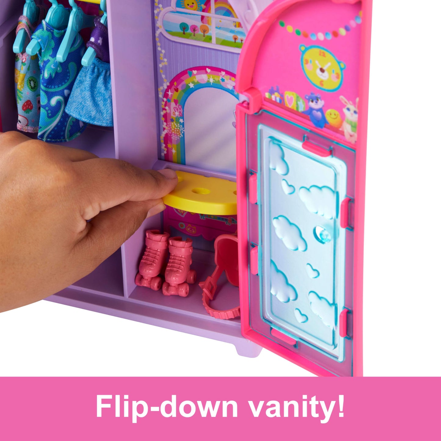 Barbie Chelsea Doll & Closet Toy Playset with 15 Pieces Clothes & Accessories Included, Foldable Set for On-The-Go Play & Storage