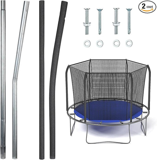 Blulu Trampolines Single Enclosure Pole Set Trampoline Replacement Parts Upper and Lower Enclosure Kit Net Poles with Foam Sleeve