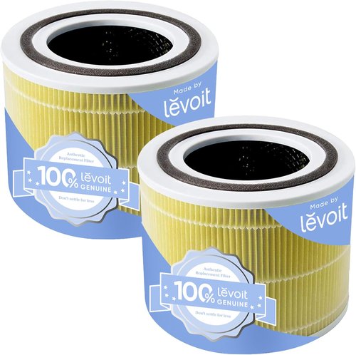 LEVOIT Core 300-P Air Purifier Replacement Filters - HEPA & Activated Carbon, 2 Pack, Yellow