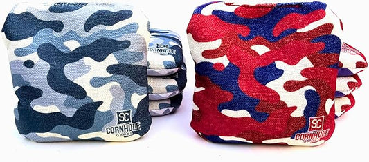 Professional Dual Sided Cornhole Bags- 16 oz 6x6 w/Premium Resin Fill - Official Tournament Slide/Stick Pro Bean Bags - Regulation/Approved