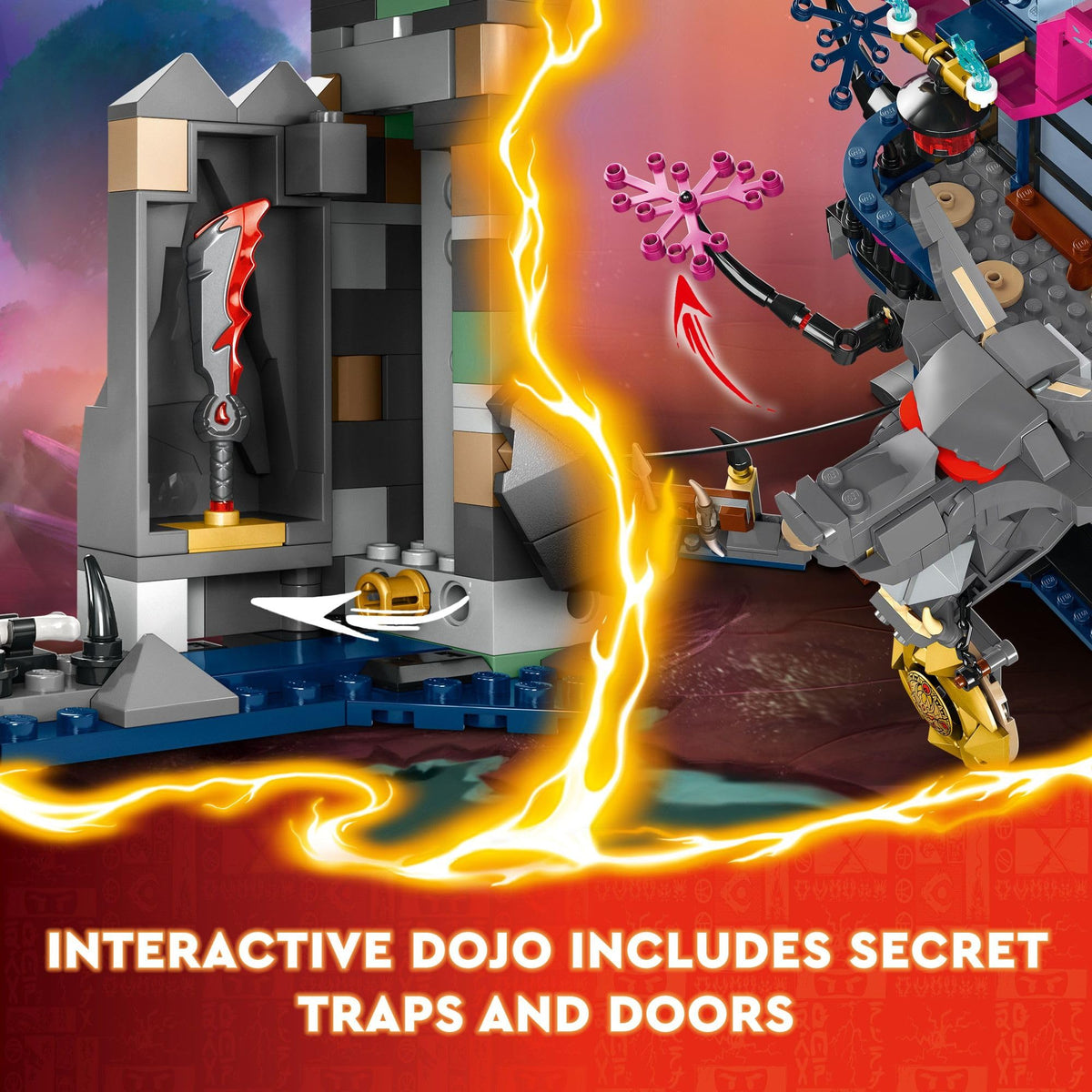 LEGO Ninjago Wolf Mask Shadow Dojo Building Toy - Pretend Play Ninja Figures & Playset - Toys for Boys & Girls, Ages 9+ Years - W/ 8 Minifigures - 71813
