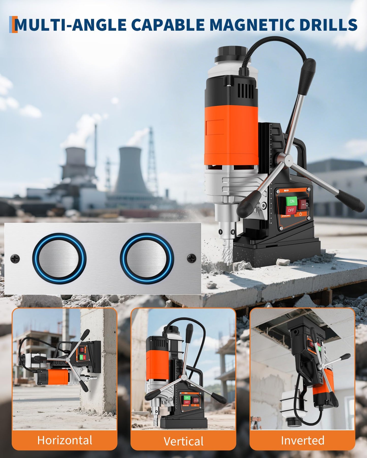 GarveeTech Mag Drill Press, 1650W 1.57 in Boring Diameter, 2922Lbf Power Portable Magnetic Drill, 810 PRM, Electric Drilling Machine for Metal Surface, Industrial and Home Improvement