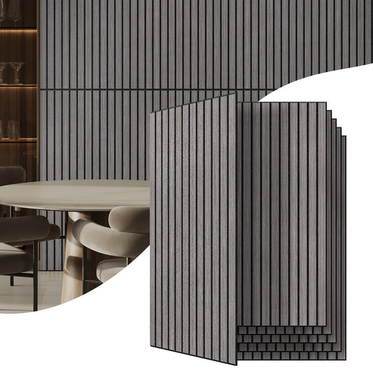 6 Pack Acoustic Wall Panels, 47.2" X 23.6" Sound Absorbing Panels, Decorative Sound Proof Panels for Office, Studio, Home Theatre - Light Grey