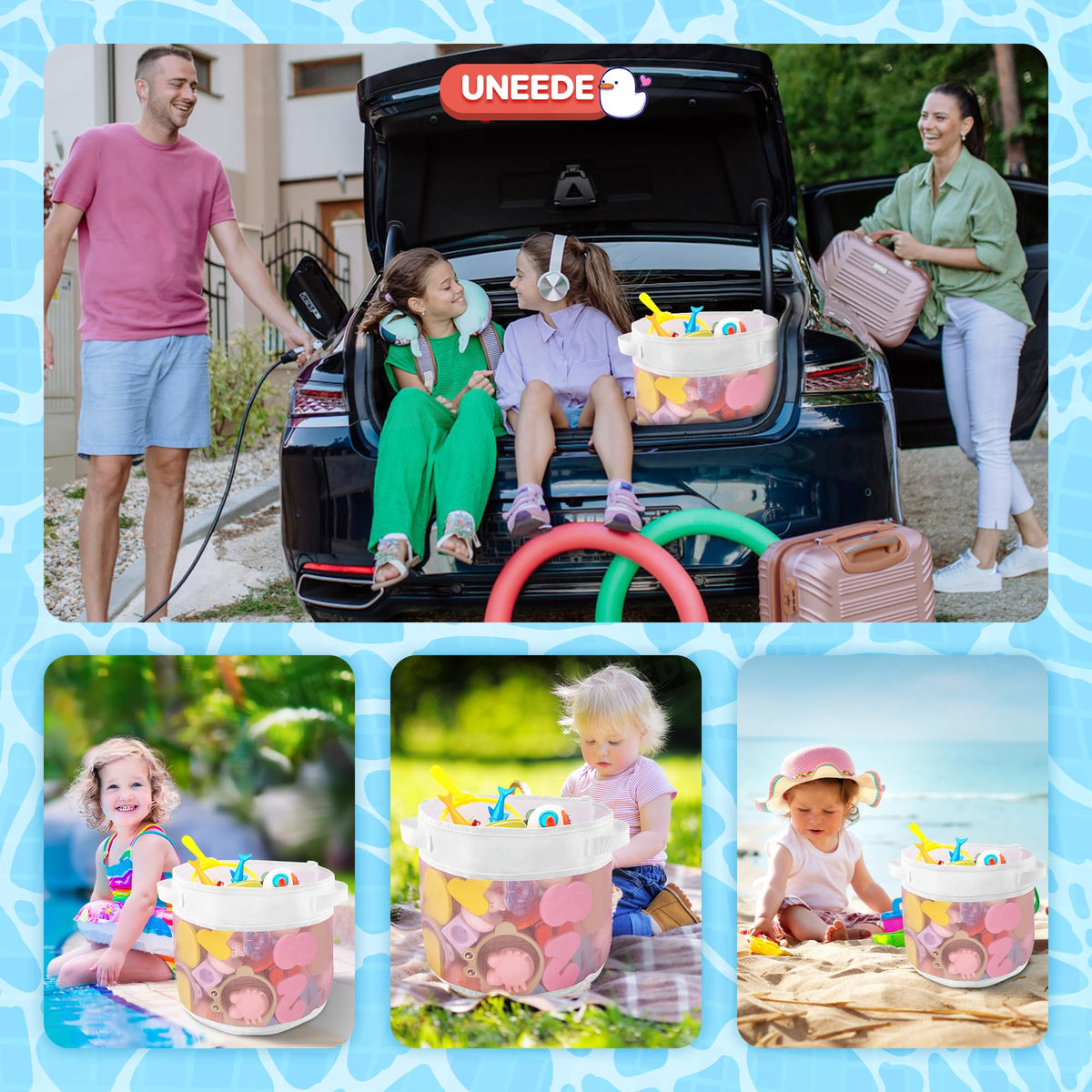 UNEEDE Bath Toy Organizer,4.15 Gallons Bathtub Toy Storage Organizer,Quick Access Bath Toy Holder For Bathtub,Baby Organizer And Storage,Quick Dry Baby Bath Toy Storage For Tub,Mesh Shower Caddy(Pink)