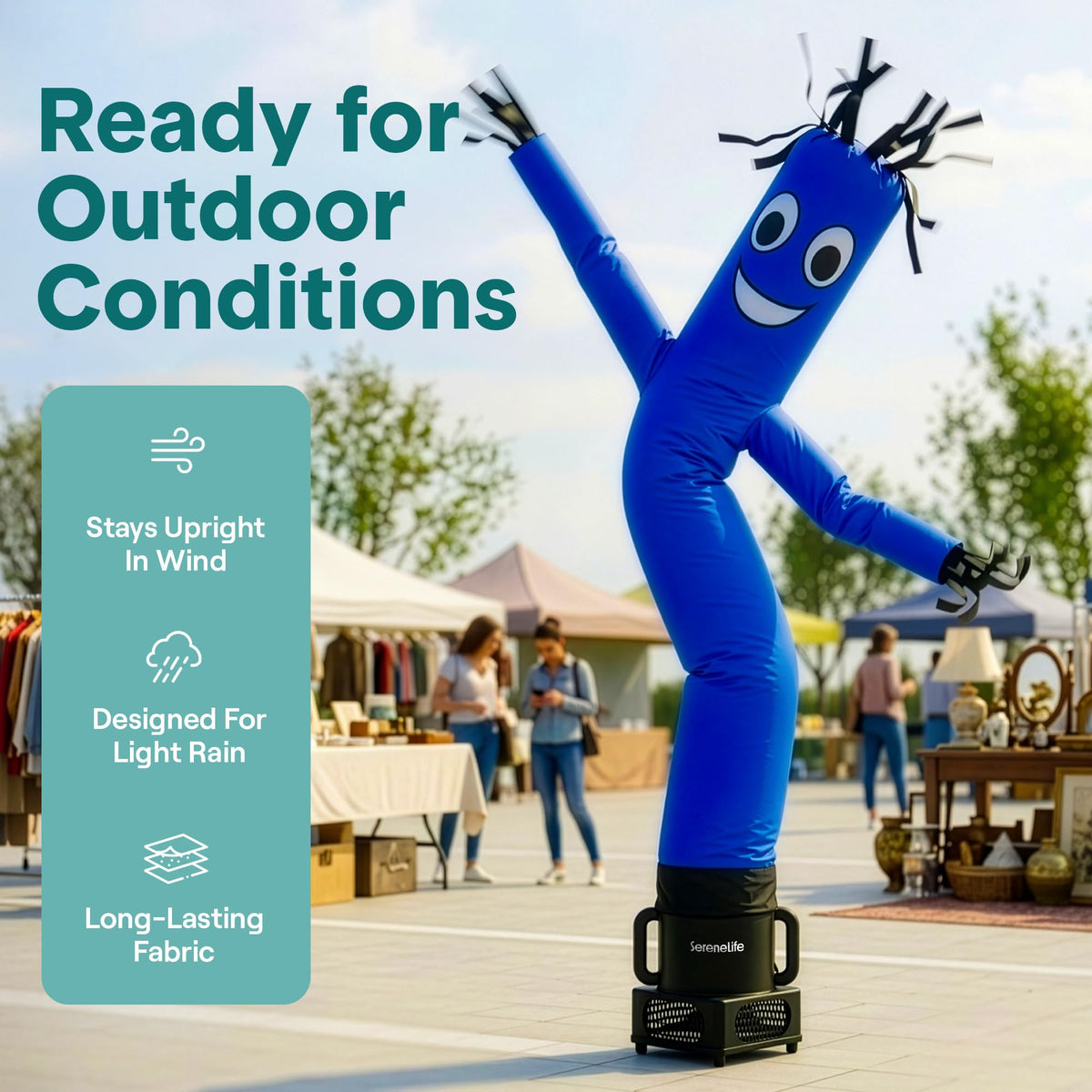 SereneLife Inflatable Air Dancer for Events - 6FT Wacky Waving Tube Guy Set with High-Speed Fan, Outdoor Inflatable Tube Man for Grand Opening Decorations and Display