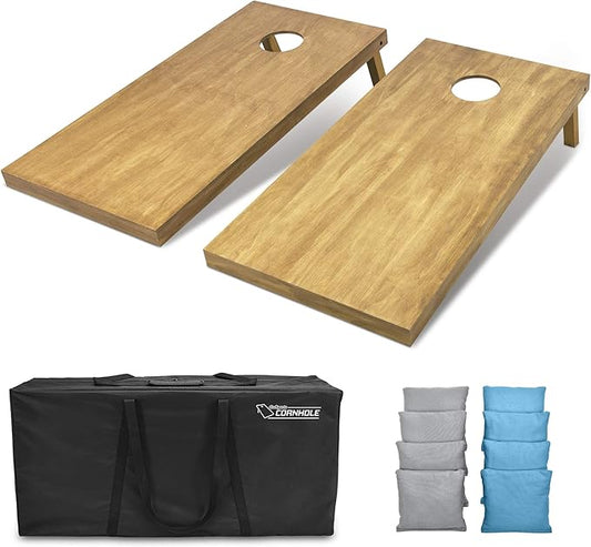 GoSports 4 ft x 2 ft Regulation Size Wooden Cornhole Boards Set - Includes Carrying Case - Full Regulation Size Bean Bag Toss Boards