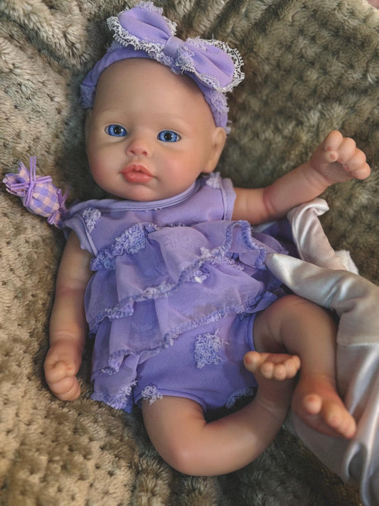 Aniiyy 13 Inch Full Body Silicone Baby Dolls Can Open Mouth Take a Pacifier Realistic Soft Silicone Reborn Baby Doll Birthday Gifts for Kids