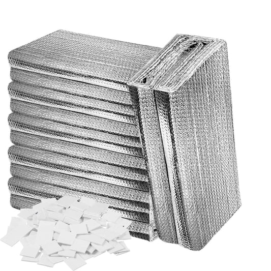 16pcs 24"x 47" Garage Door Insulation Kit for 2 Car, 6mm Thick Double Bubble Panels Reflective Aluminum Foil Summer&Winter Barrier Sheets for Garage Greenhouse Attics Walls