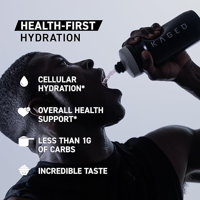 Kaged Hydration Electrolytes Powder | Glacier Grape | Hydra-Charge Sports Drink Mix | Pre, Post, Intra Workout | Low Carb, Vegan, Gluten Free | Supplements for Men & Women | 60 Servings