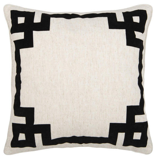Safavieh Home Renti Natural and Black Greek Key 20-inch Decorative Pillow
