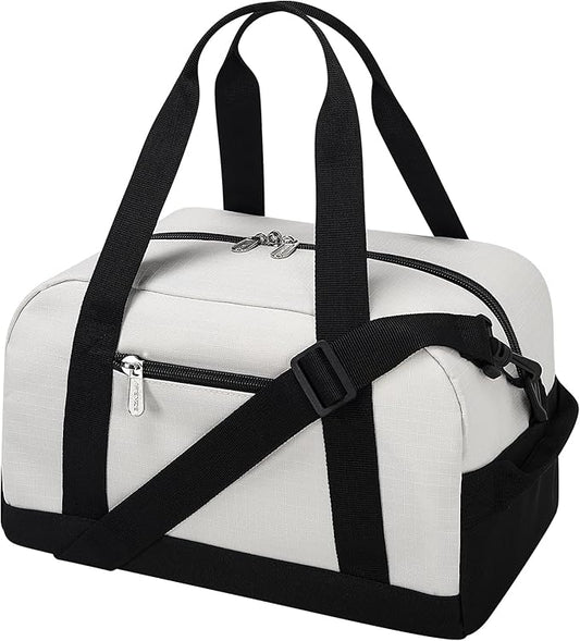 Small Gym Bag Carry On Bag - 12 in Mini Duffle Bag Lightweight for Overnight Travel(Beige)