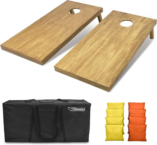 GoSports 4 ft x 2 ft Regulation Size Wooden Cornhole Boards Set - Includes Carrying Case - Full Regulation Size Bean Bag Toss Boards