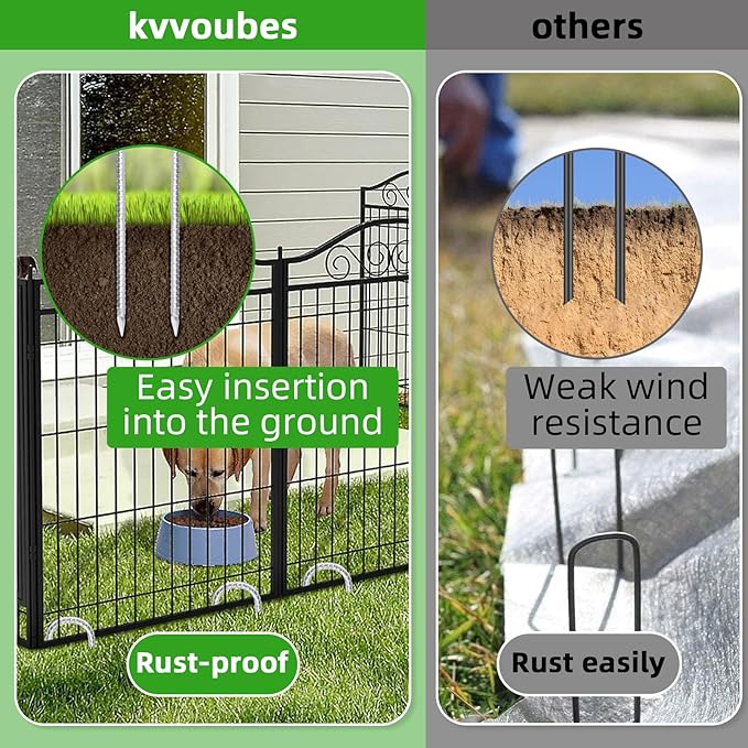 Trampoline Stakes Anchors High Wind 16inx10mm Galvanized U Hook 8pcs Rebar Stakes – Heavy Duty Ground Anchors for Trampoline,Yard & Inflatable,Landscape Metal Stakes for Outdoor Decorations