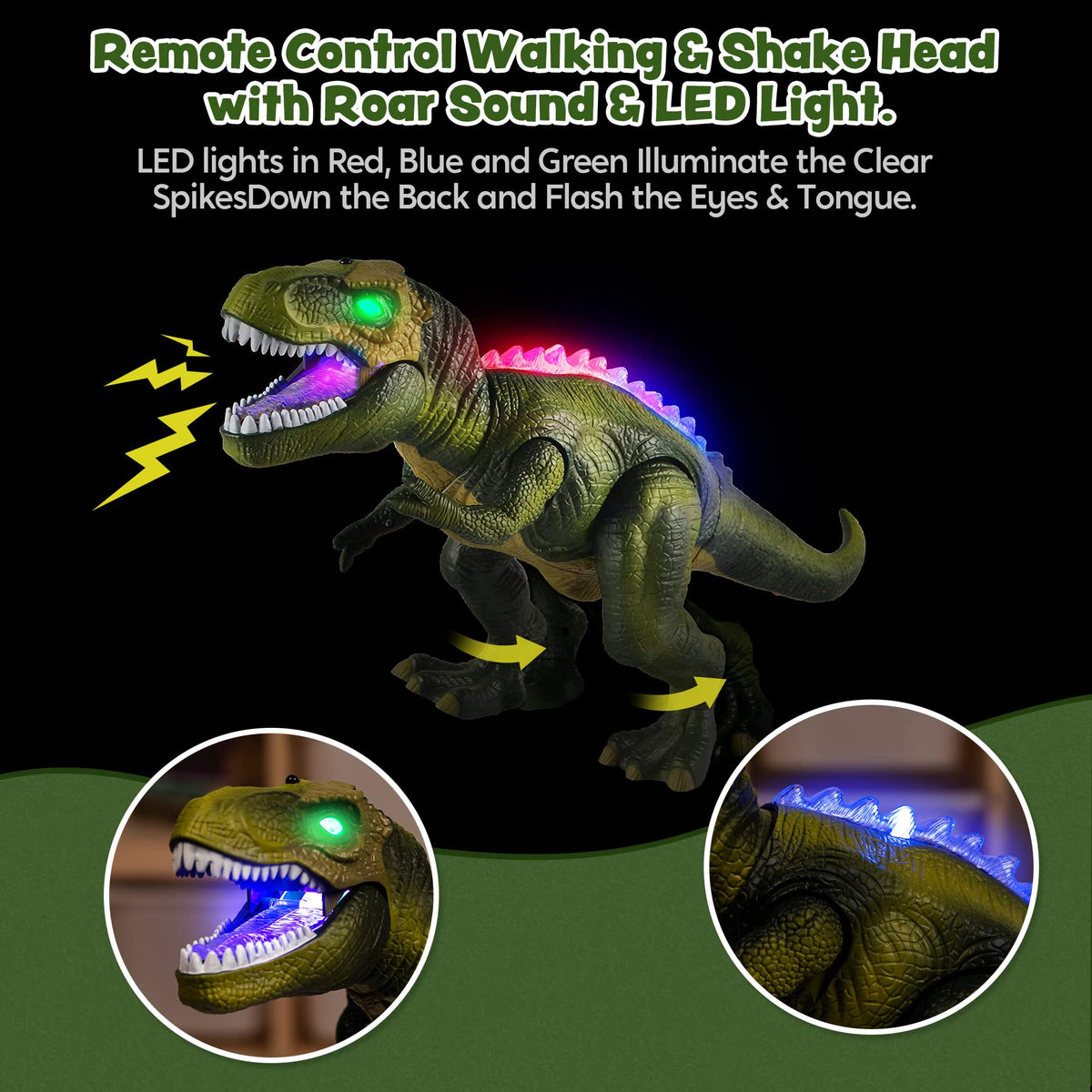 JOYIN Robot Dinosaur Toy for Kids Boys 3+ Big T.rex with Light and Realistic Roaring Sound, Remote Control Walking & Dancing Dinosaur, Electronic Toy for Kid, Birthday Gift for Kids Boys Girls