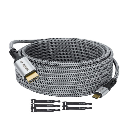 20 4K@60Hz 3.1 2.0 3 5 Elecan USB C to HDMI Cable Ft, HDR, Gold-Plated Braided High-Speed USB Type-C to HDMI Cord