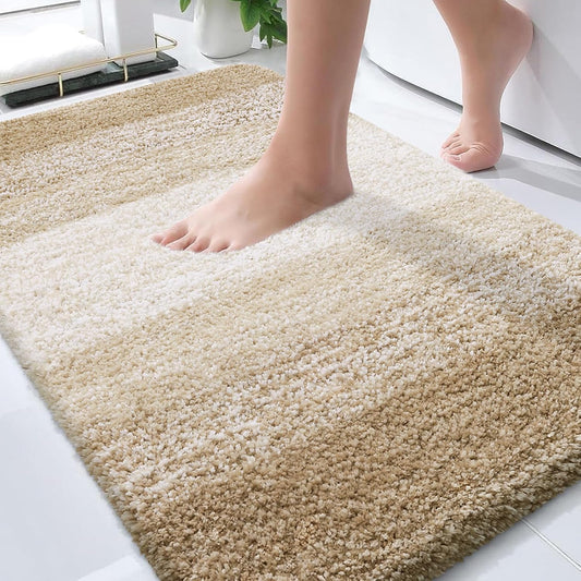 OLANLY Bathroom Rugs - Extra Soft Microfiber Mat | Quick Dry, Machine Washable, 36x24, Tan