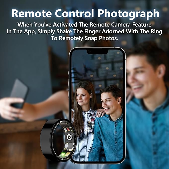 Smart Health Ring for Women Men Fitness Tracker with Heart Rate, Blood Oxygen, Blood Pressure, Sleep Monitoring, Step Counting, IP68 Waterproof for iPhone and Android, No APP Fee, Silver 8