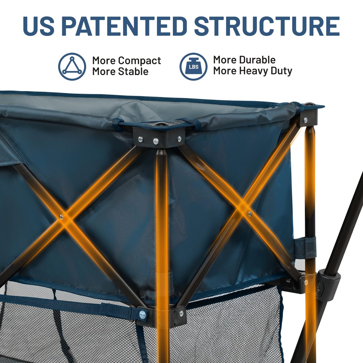 TIMBER RIDGE 400L Large Capacity Folding Double Decker Wagon with Brakes, 54" Extra Long Extender Wagon Cart, 450lbs Heavy Duty Collapsible Cart, All-Terrain Big Wheels for Camping, Sports, Shopping