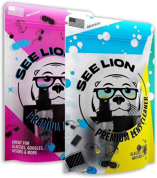 2 30ml 1oz cellhelmet See Lion Premium Lens Care Bundle | Anti Fog Spray + Streak-Free Lens Cleaner with Black