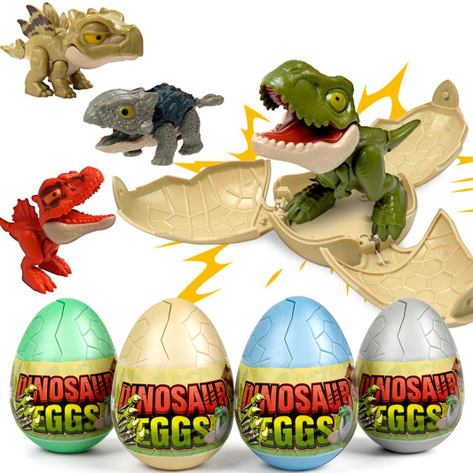 4 Pack Hatching Dinosaur Eggs for Kids Boys, Travel Toys Essentials for Toddlers Kids Dinosaur Eggs Surprise Birthday Gift Toys for Boys Aged 3 4 5 6 7 8 Year Old Christmas Stocking Stuffer Easter