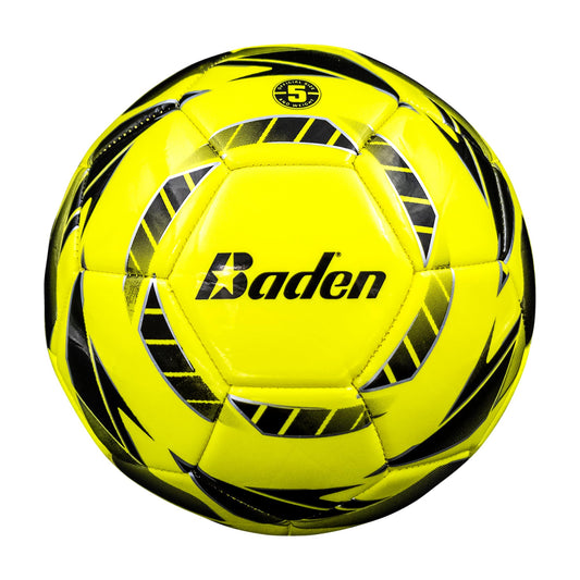 Baden Z-Series Soccer Ball | High-Performance, Durable Design for All-Season Play | Ideal for Training and Competitive Matches | Neon Yellow/White, Size 5