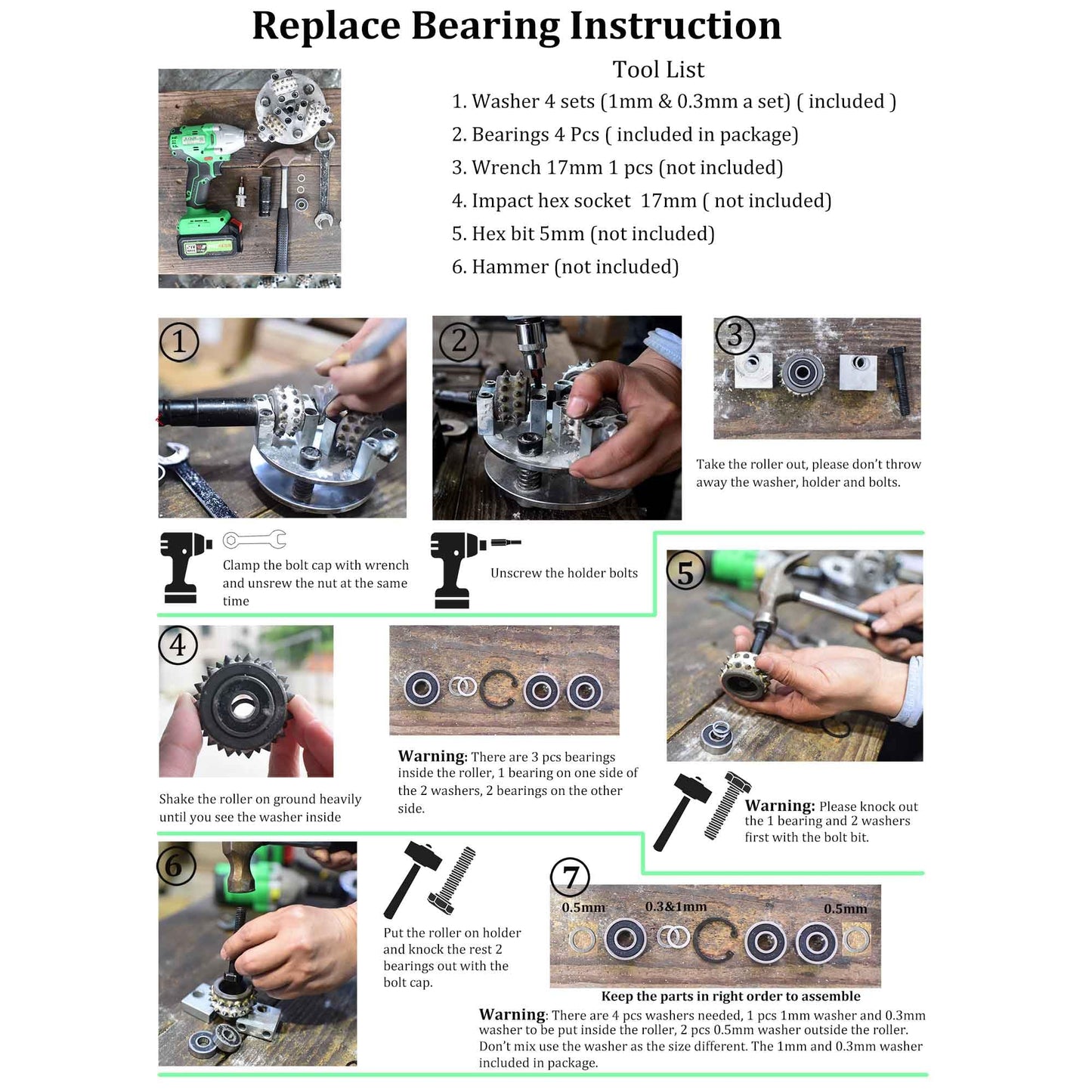 ACTINTOOL 5 In. Coating Removal Stone Texturing Bush Hammer, Concrete Patch Repair Prepare Bushing Tool Plate For Angle Grinder, Stone Concrete Roughness Pulverization Bushing Hammer(5/8-11" Thread)