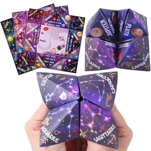 Blosssound 36 Pcs Cootie Catcher Space Party Favors Outer Space Crafts Cosmic Paper Origami Cards Fortune Telling Game for Kids Students Classroom Easter Gifts Galaxy Birthday Goodie Bags Stuffers
