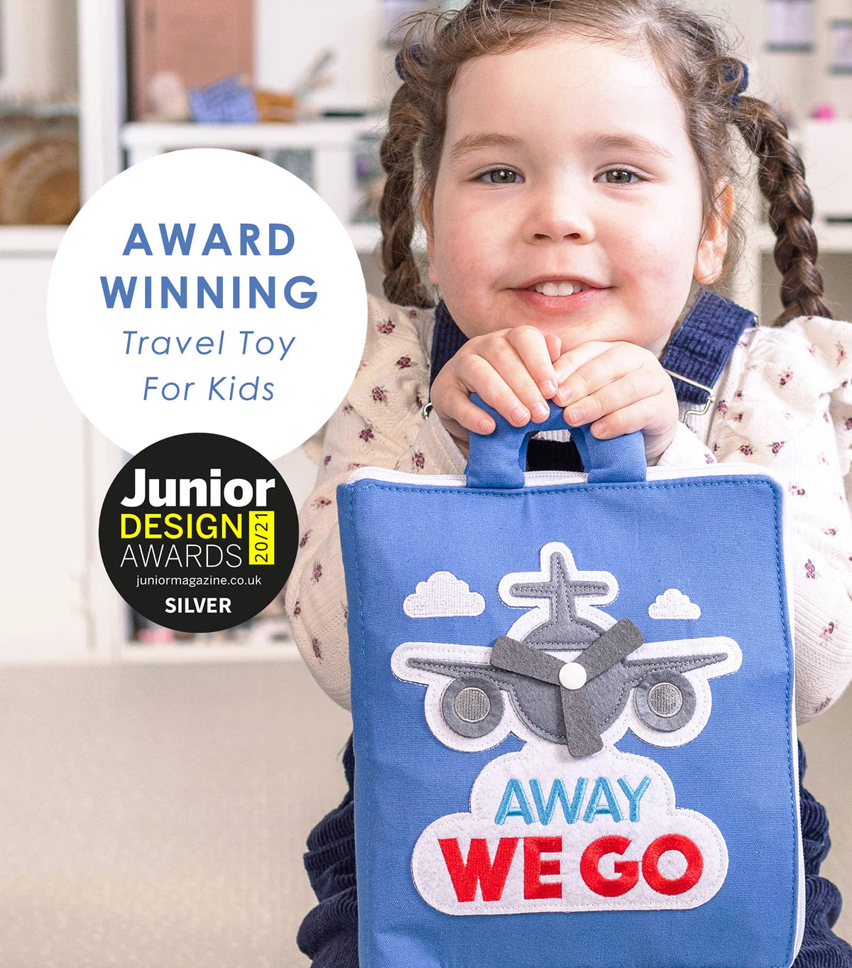 Curious Columbus Quiet Book – Away We Go Busy Book for Kids, Montessori Airplane Travel Toy for Preschool and Early Learning