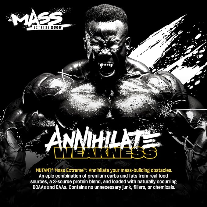 Mutant Mass Extreme Gainer ??Whey Protein Powder ??Build Muscle Size and Strength ??High Density Clean Calories (Triple Chocolate, 12 lbs)