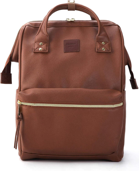 Backpack 14-15 Inch Backpack 15 Kah&Kee Leather Laptop for Women, Professional Work Bag, Water-Resistant Vegan Leather