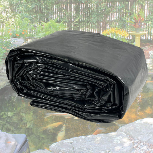 30X30FT Reinforced Large PE Pond Liner, KOI Pond Liners for Outdoor Ponds, Enhanced 5-Layer Structure Pond Liner for Fish, Duck, Garden Raised Bed and Waterscape Pond(0.82oz/sq ft Thickness)