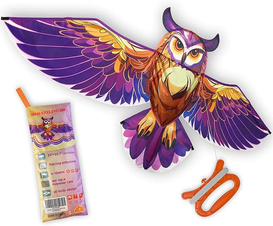 ORGCLDKT- 3D Lifelike Style Bird/Eagle Kite, Super Easy to Fly with, Ideal for Kids, Adults, Girls, Boys. Kites for The Beach, Grassland, Hiking