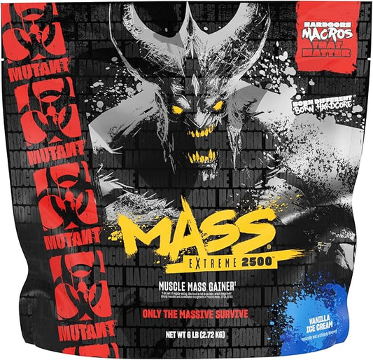 Mutant Mass Extreme Gainer ??Whey Protein Powder ??Build Muscle Size and Strength ??High Density Clean Calories (Cookies and Cream, 6 lbs)