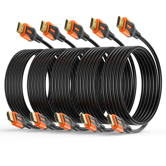 4K 2.0 10FT 5-Pack, 18Gbps 4K@60Hz 2K@240Hz, HDR10, 3D, Dolby, 2.2 PS5, HDMI Cable High Speed HDMI Cord, Support & ARC
