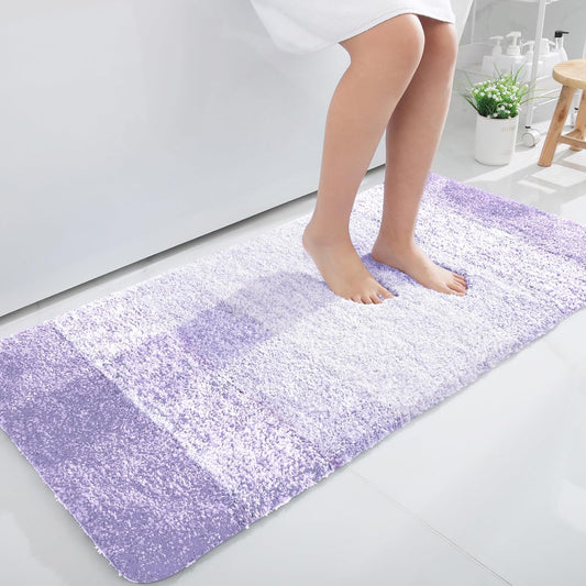 OLANLY Large Microfiber Bath Rug - Extra Soft & Absorbent, Quick Dry, Washable | Light Purple 40x24