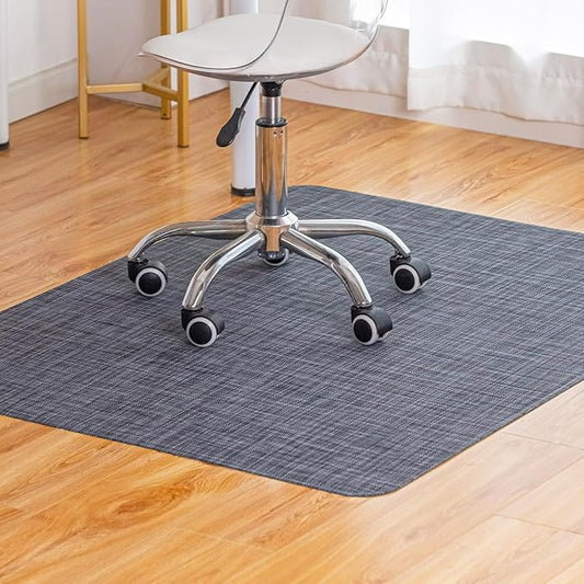 Baroyal Office Chair Mat for Hardwood Floor Under Desk Computer Rolling Chair Mat for Wood/Tile Floor Non-Slip Heavy Duty Desk Rug PVC Plastic Hard Floor Protector 36" x 48" (Cool Grey)