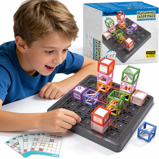 VkotaVkoty 2026 New Laser Maze Reasoning Game, STEM Toys for Ages 8-13 with 60+ Challenges Puzzle Game, Board Games for 8-13 Years Old Children Gift, Learning Education Toys for Space & Logic - 37 Pcs