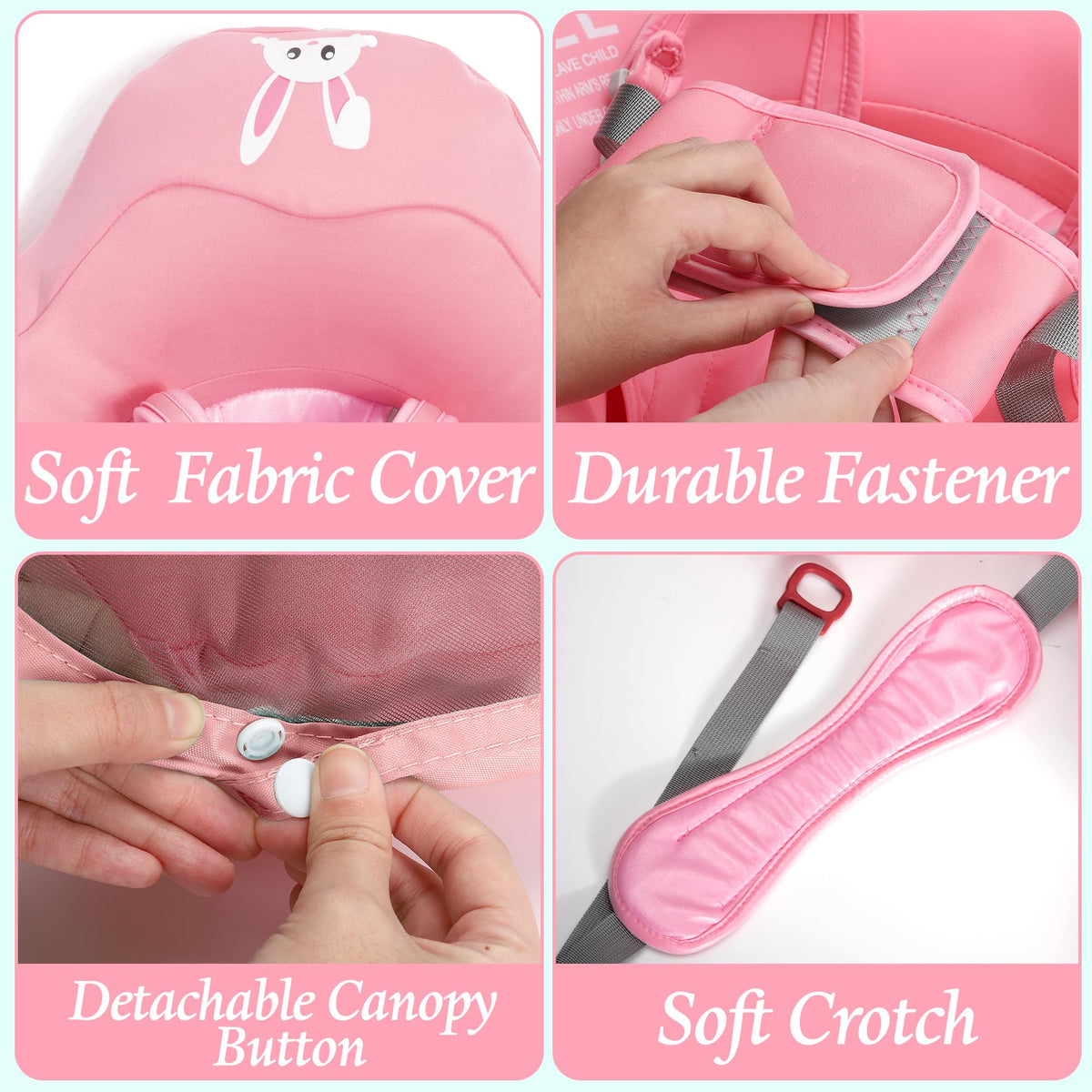 Baby Pool Float with Canopy UPF50+ Sun Protection, Soft Fabric-Covered Baby Floats with Safety Seat, No Flip Over Baby floatie for Age 6-36 Months, Infant Pool Float for Toddler Boys and Girls