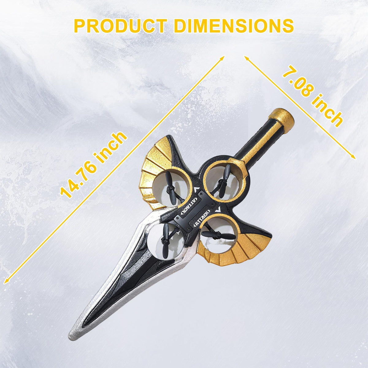 Virellia Flying Sword RC Airplane, Gesture Control Airplane for Kids Adult 8-16, Remote Control Drone Sword with Light, 360° Flip, Gravity Sensing, Stunt Roll, Gifts for Kids Boys Girls, Gold